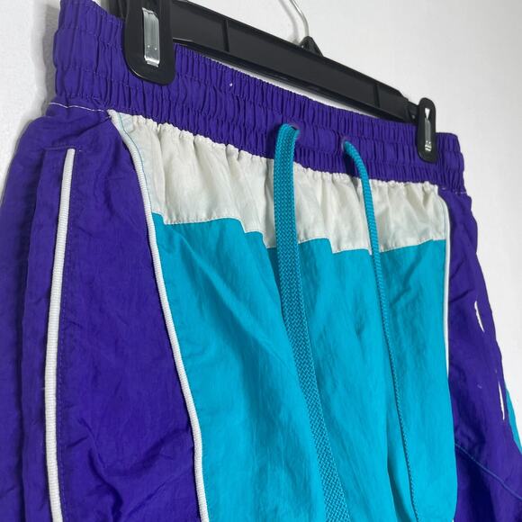 Nike Swim Shorts M Colorblock Teal Purple Retro 90s Style Mesh Lined Charlotte - Picture 2 of 5